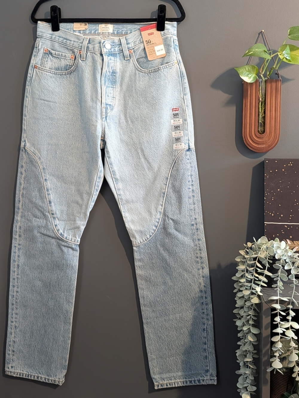 NWT Levi’s 501 Western Chaps High Rise Straight Jeans 30x30
